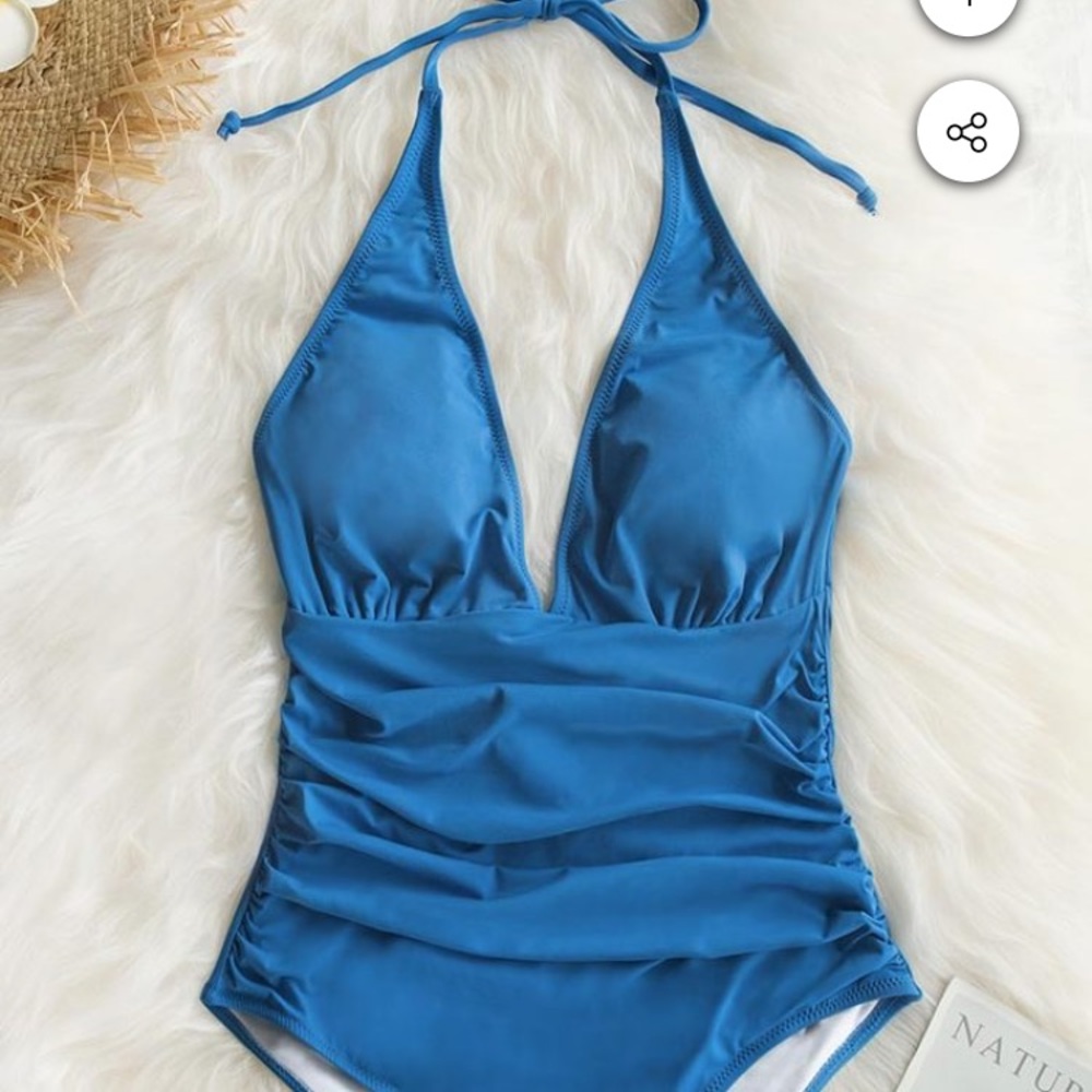 Cupshe Dawn Mist Shirring One-piece Swimsuit - M
